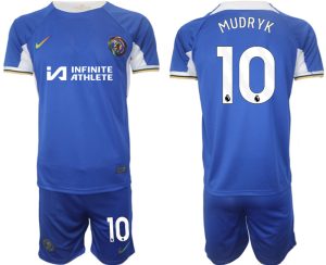 Chelsea Mykhailo Mudryk #10 Thuis tenue Voetbalshirts 2023-24 Korte Mouw (+ Korte broeken)