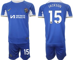 Chelsea Nicolas Jackson #15 Thuis tenue Voetbalshirts 2023-24 Korte Mouw (+ Korte broeken)