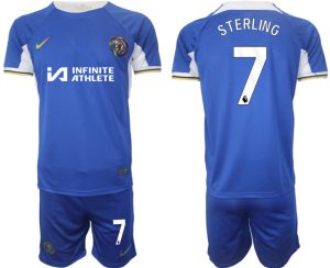 Chelsea Raheem Sterling #7 Thuis tenue Voetbalshirts 2023-24 Korte Mouw (+ Korte broeken)