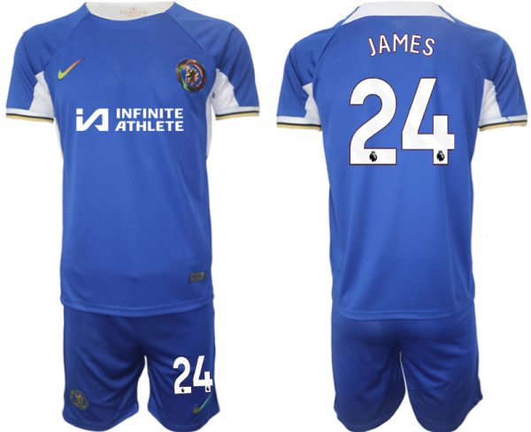 Chelsea Reece James #24 Thuis tenue Voetbalshirts 2023-24 Korte Mouw (+ Korte broeken)