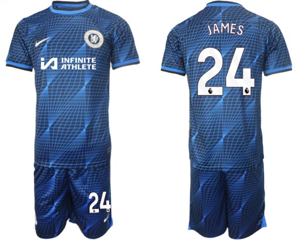 Chelsea Reece James #24 Uit tenue Voetbalshirts 2023-24 Korte Mouw (+ Korte broeken)