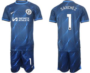 Chelsea Robert Sanchez #1 Uit tenue Voetbalshirts 2023-24 Korte Mouw (+ Korte broeken)
