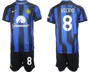 Inter Milan Matias Vecino #8 Thuis tenue Voetbalshirts 2023-24 Korte Mouw (+ Korte broeken)