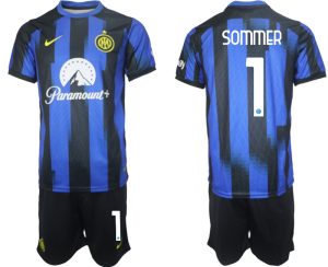 Inter Milan Yann Sommer #1 Thuis tenue Voetbalshirts 2023-24 Korte Mouw (+ Korte broeken)