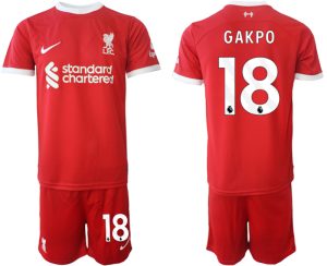 Liverpool Cody Gakpo #18 Thuis tenue Voetbalshirts 2023-24 Korte Mouw (+ Korte broeken)