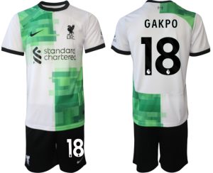 Liverpool Cody Gakpo #18 Uit tenue Voetbalshirts 2023-24 Korte Mouw (+ Korte broeken)