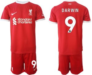 Liverpool Darwin Nunez #9 Thuis tenue Voetbalshirts 2023-24 Korte Mouw (+ Korte broeken)