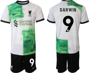 Liverpool Darwin Nunez #9 Uit tenue Voetbalshirts 2023-24 Korte Mouw (+ Korte broeken)