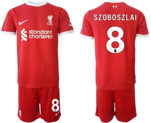 Liverpool Dominik Szoboszlai #8 Thuis tenue Voetbalshirts 2023-24 Korte Mouw (+ Korte broeken)