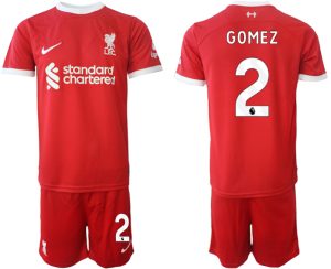 Liverpool Joe Gomez #2 Thuis tenue Voetbalshirts 2023-24 Korte Mouw (+ Korte broeken)