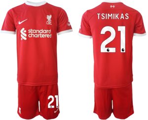 Liverpool Kostas Tsimikas #21 Thuis tenue Voetbalshirts 2023-24 Korte Mouw (+ Korte broeken)