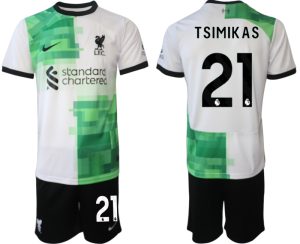 Liverpool Kostas Tsimikas #21 Uit tenue Voetbalshirts 2023-24 Korte Mouw (+ Korte broeken)