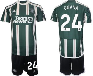 Manchester United Andre Onana #24 Uit tenue Voetbalshirts 2023-24 Korte Mouw (+ Korte broeken)
