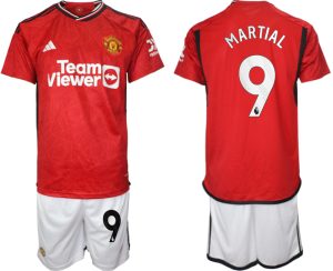 Manchester United Anthony Martial #9 Thuis tenue Voetbalshirts 2023-24 Korte Mouw (+ Korte broeken)