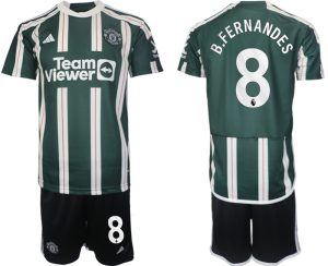 Manchester United Bruno Fernandes #8 Uit tenue Voetbalshirts 2023-24 Korte Mouw (+ Korte broeken)