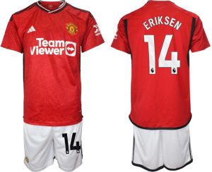 Manchester United Christian Eriksen #14 Thuis tenue Voetbalshirts 2023-24 Korte Mouw (+ Korte broeken)