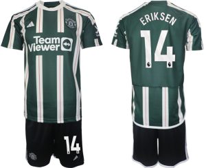 Manchester United Christian Eriksen #14 Uit tenue Voetbalshirts 2023-24 Korte Mouw (+ Korte broeken)