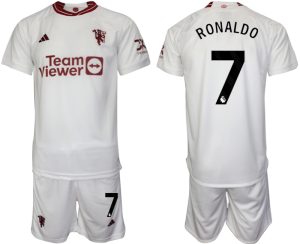 Manchester United Cristiano Ronaldo #7 Derde tenue Voetbalshirts 2023-24 Korte Mouw (+ Korte broeken)