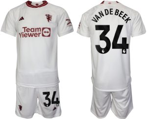 Manchester United Donny van de Beek #34 Derde tenue Voetbalshirts 2023-24 Korte Mouw (+ Korte broeken)