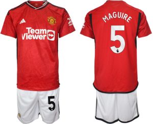 Manchester United Harry Maguire #5 Thuis tenue Voetbalshirts 2023-24 Korte Mouw (+ Korte broeken)