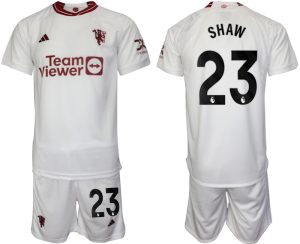 Manchester United Luke Shaw #23 Derde tenue Voetbalshirts 2023-24 Korte Mouw (+ Korte broeken)