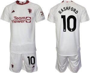 Manchester United Marcus Rashford #10 Derde tenue Voetbalshirts 2023-24 Korte Mouw (+ Korte broeken)
