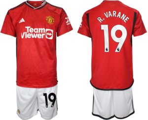Manchester United Raphael Varane #19 Thuis tenue Voetbalshirts 2023-24 Korte Mouw (+ Korte broeken)