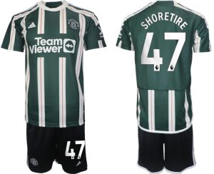 Manchester United Shola Shoretire #47 Uit tenue Voetbalshirts 2023-24 Korte Mouw (+ Korte broeken)