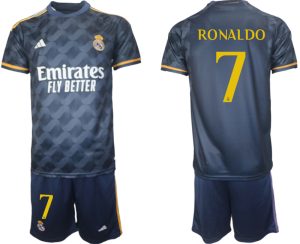 Real Madrid Cristiano Ronaldo #7 Uit tenue Voetbalshirts 2023-24 Korte Mouw (+ Korte broeken)
