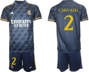 Real Madrid Daniel Carvajal #2 Uit tenue Voetbalshirts 2023-24 Korte Mouw (+ Korte broeken)