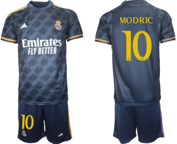 Real Madrid Luka Modric #10 Uit tenue Voetbalshirts 2023-24 Korte Mouw (+ Korte broeken)