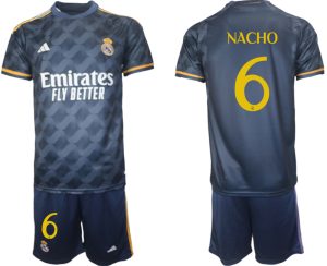 Real Madrid Nacho #6 Uit tenue Voetbalshirts 2023-24 Korte Mouw (+ Korte broeken)