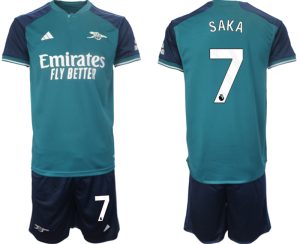 Arsenal Bukayo Saka #7 Derde tenue Voetbalshirts 2023-24 Korte Mouw (+ Korte broeken)