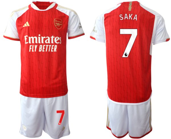Arsenal Bukayo Saka #7 Thuis tenue Voetbalshirts 2023-24 Korte Mouw (+ Korte broeken)