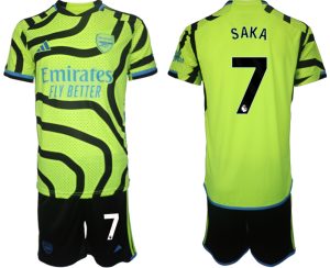 Arsenal Bukayo Saka #7 Uit tenue Voetbalshirts 2023-24 Korte Mouw (+ Korte broeken)