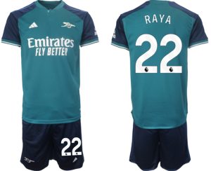 Arsenal David Raya #22 Derde tenue Voetbalshirts 2023-24 Korte Mouw (+ Korte broeken)
