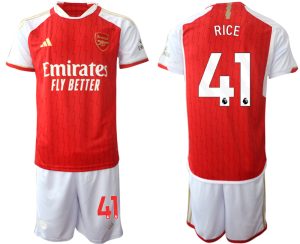 Arsenal Declan Rice #41 Thuis tenue Voetbalshirts 2023-24 Korte Mouw (+ Korte broeken)