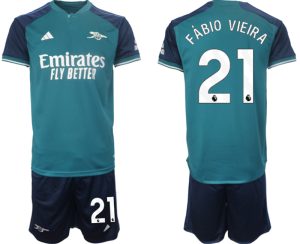 Arsenal Fabio Vieira #21 Derde tenue Voetbalshirts 2023-24 Korte Mouw (+ Korte broeken)
