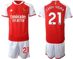 Arsenal Fabio Vieira #21 Thuis tenue Voetbalshirts 2023-24 Korte Mouw (+ Korte broeken)