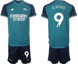 Arsenal Gabriel Jesus #9 Derde tenue Voetbalshirts 2023-24 Korte Mouw (+ Korte broeken)
