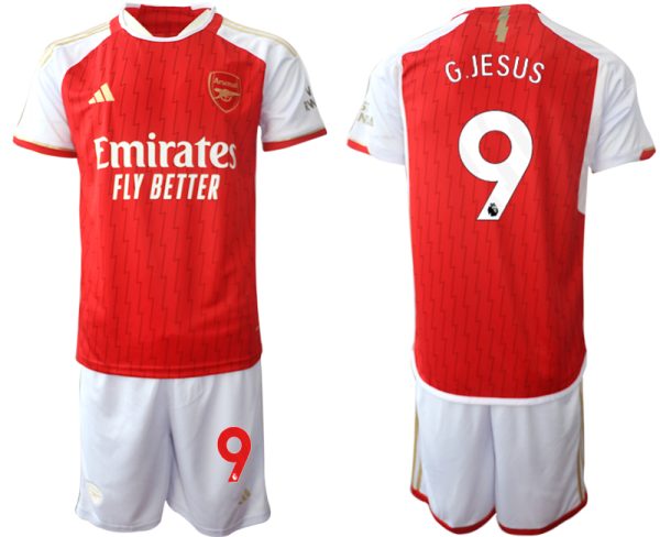 Arsenal Gabriel Jesus #9 Thuis tenue Voetbalshirts 2023-24 Korte Mouw (+ Korte broeken)