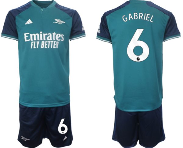 Arsenal Gabriel Magalhaes #6 Derde tenue Voetbalshirts 2023-24 Korte Mouw (+ Korte broeken)