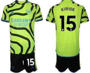 Arsenal Jakub Kiwior #15 Uit tenue Voetbalshirts 2023-24 Korte Mouw (+ Korte broeken)