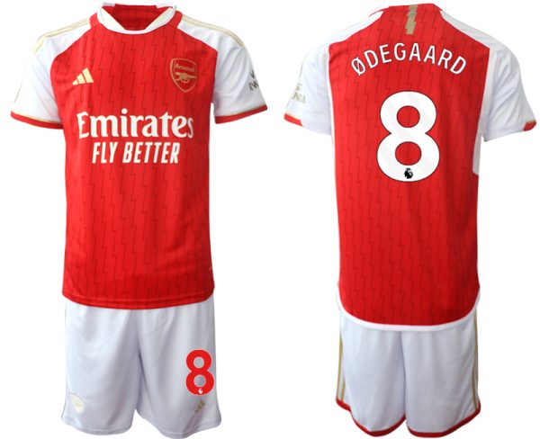 Arsenal Martin Odegaard #8 Thuis tenue Voetbalshirts 2023-24 Korte Mouw (+ Korte broeken)