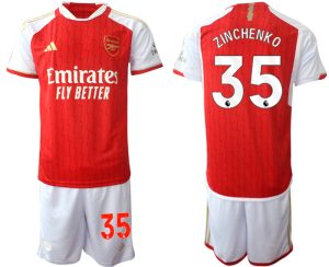 Arsenal Oleksandr Zinchenko #35 Thuis tenue Voetbalshirts 2023-24 Korte Mouw (+ Korte broeken)