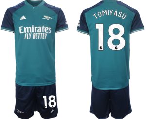 Arsenal Takehiro Tomiyasu #18 Derde tenue Voetbalshirts 2023-24 Korte Mouw (+ Korte broeken)