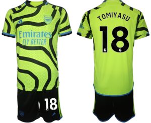 Arsenal Takehiro Tomiyasu #18 Uit tenue Voetbalshirts 2023-24 Korte Mouw (+ Korte broeken)