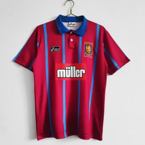 Aston Villa 1993/95 Thuis tenue Korte Mouw Retro Voetbalshirts