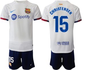 Barcelona Andreas Christensen #15 Uit tenue 2023-24 Korte Mouw (+ Korte broeken)