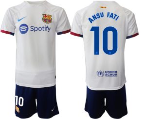 Barcelona Ansu Fati #10 Uit tenue 2023-24 Korte Mouw (+ Korte broeken)